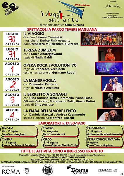 Locandina della rassegna "I viaggi dell'arte"